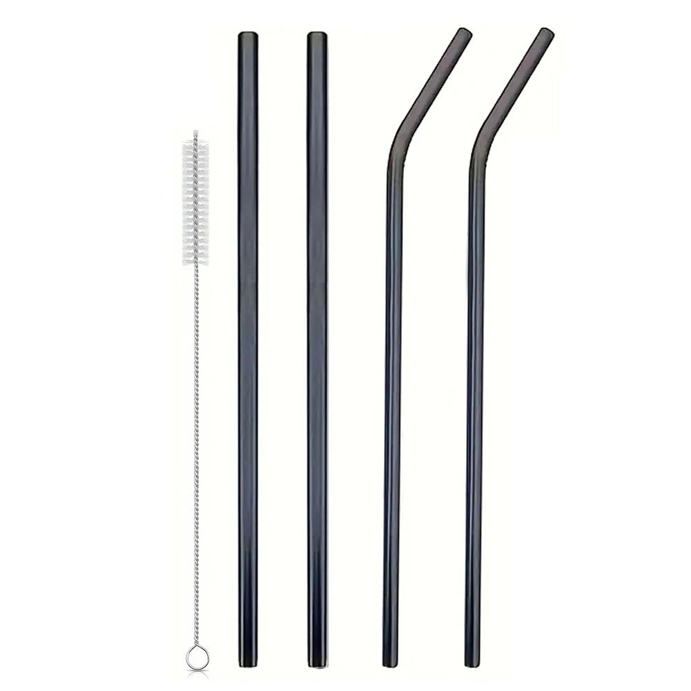 4-Pack Stainless Steel Straws with Cleaner