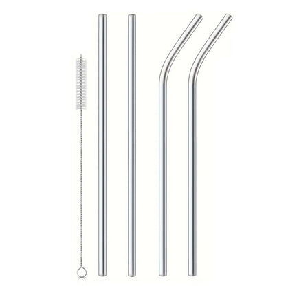 4-Pack Stainless Steel Straws with Cleaner