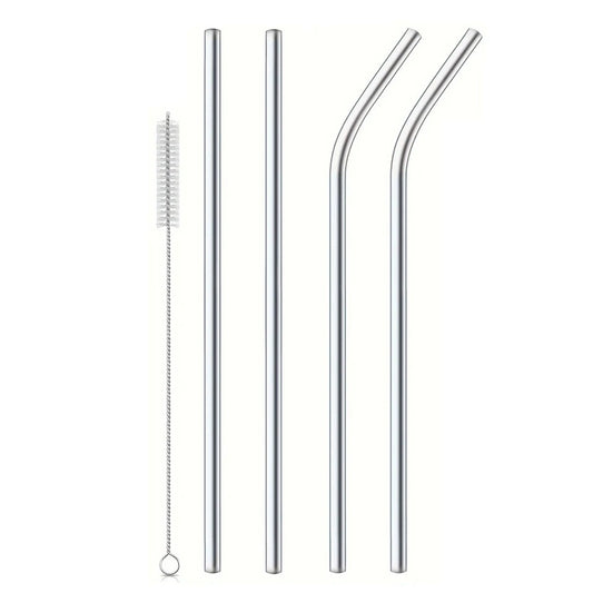 4-Pack Stainless Steel Straws with Cleaner