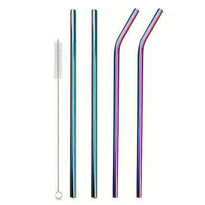 4-Pack Stainless Steel Straws with Cleaner